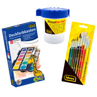 Idena Set Deckfarbkasten 24 Farben und Deckweiß...