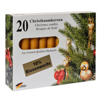 Set Baumkerzenhalter Clip, silber, 20 Stück & Baumkerzen, 10% Bienenwachs, 13 x 100 mm, 20er