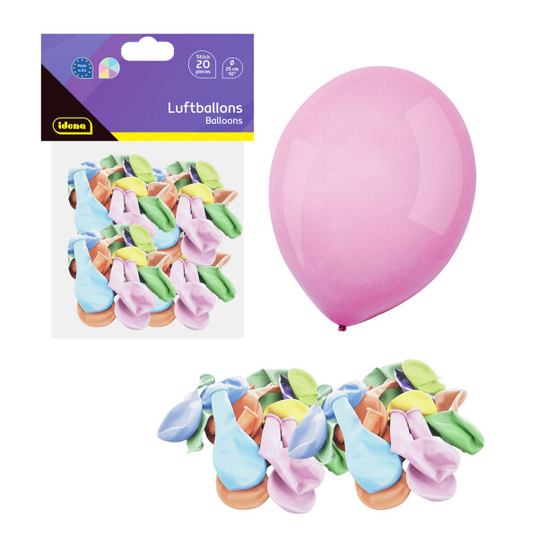 Luftballons - pastell, Ø 25 cm, 20 Stück