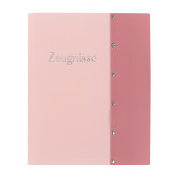 Zeugnismappe Sichtbuch mit 12 Klarsichthüllen - 100µ, pastell rosa, DIN A4