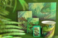 Bunte Zeugnismappe im DIN A4 Format mit 10 Hüllen und Dinosaurier-Design