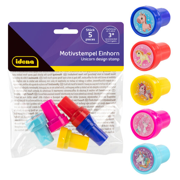 Motivstempel Einhorn, 5 Stück