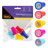 Motivstempel Einhorn, 5 Stück