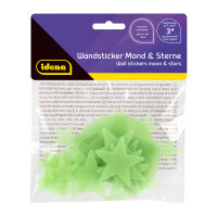 Wandsticker Mond und Sterne, Glow In The Dark, 24 Stück