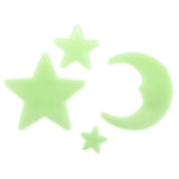 Wandsticker Mond und Sterne, Glow In The Dark, 24 Stück