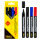Permanentmarker - schwarz/rot/blau, 1 - 3 mm, 4 Stück, Rundspitze, 3 Farben