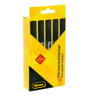 Permanentmarker - schwarz, 1 - 3 mm, 10 Stück, Rundspitze
