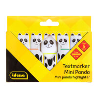 Textmarker - Panda, neon, 1 - 5 mm, 5 Stück, 5 Farben