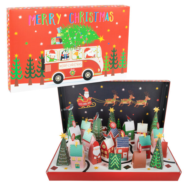 Adventskalender Weihnachtsdorf - 54 x 34 x 5 cm