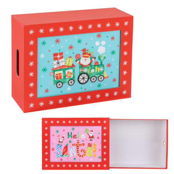 Geschenkbox - Zauberbox, wechselnde Weihnachtsmotive, 26 x 20 x 9 cm