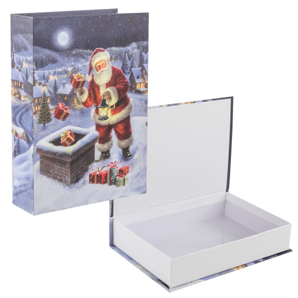 Geschenkbox - Buchbox Santa 23 x 16 x 5 cm