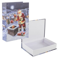 Geschenkbox - Buchbox Santa 23 x 16 x 5 cm