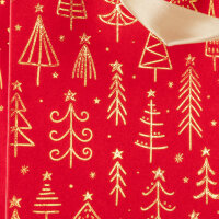 Geschenktasche Samt - Weihnachtsbäume, 25 x 35 x 9 cm, 210 g