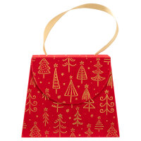 Geschenkbox Handtaschenbox Samt - Weihnachtsbäume,...