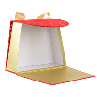 Geschenkbox Handtaschenbox Samt - Weihnachtsbäume, 17 x 6,5 x 14 cm, Größe M