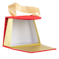 Geschenkbox Handtaschenbox Samt - Weihnachtsbäume, 10 x 4 x 8,5 cm, Größe S
