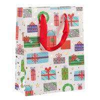 Geschenktasche - Geschenke, weiß, 18 x 23 x 8 cm,...
