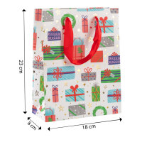 Geschenktasche - Geschenke, weiß, 18 x 23 x 8 cm, 210 g