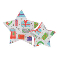 Geschenkboxen Set - Stern Geschenke weiß M: 18 x 6...