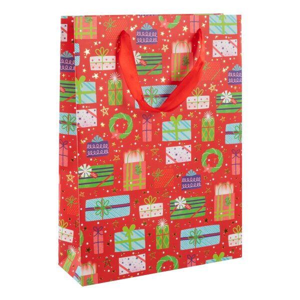 Geschenktasche - Geschenke, rot, 25 x 35 x 9 cm, 210 g