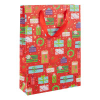 Geschenktasche - Geschenke, rot, 25 x 35 x 9 cm, 210 g
