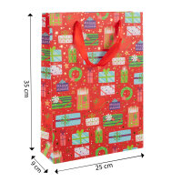 Geschenktasche - Geschenke, rot, 25 x 35 x 9 cm, 210 g