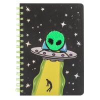 Spiralnotizbuch Alien - kariert, 160 Seiten, 80...