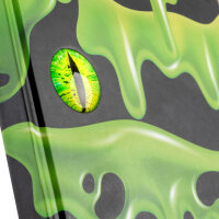 Notizbuch Alien Schleim - 160 Seiten, 80 g/m²,  DIN A5,  mit Dekoaugen