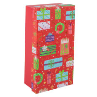 Geschenkboxen Set - Geschenke, rot, 1x  28 x 28 x 8 cm, 2x 26 x 14 x 7 cm, 4 x 11 x 11 x 6 cm, 7 Teile