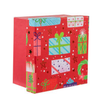 Geschenkboxen Set - Geschenke, rot, 1x  28 x 28 x 8 cm, 2x 26 x 14 x 7 cm, 4 x 11 x 11 x 6 cm, 7 Teile