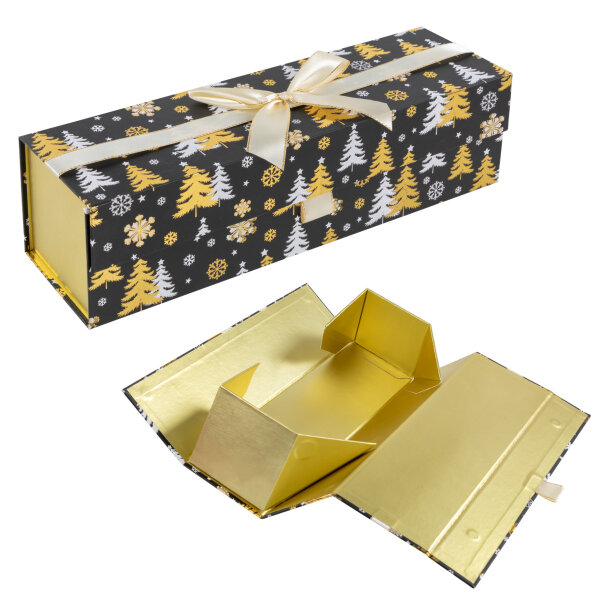 Flaschenbox Weihnachten - Tannenbaum 35 x 10 x 10 cm, faltbar