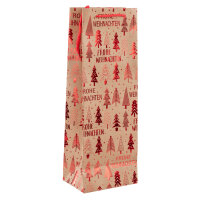 Flaschentasche Weihnachten - Tannenbaum, rot, 13 x 35 x 9...