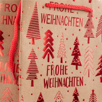 Flaschentasche Weihnachten - Tannenbaum, rot, 13 x 35 x 9 cm, 140 g