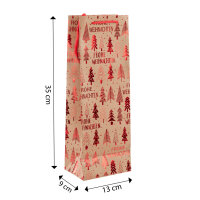 Flaschentasche Weihnachten - Tannenbaum, rot, 13 x 35 x 9 cm, 140 g