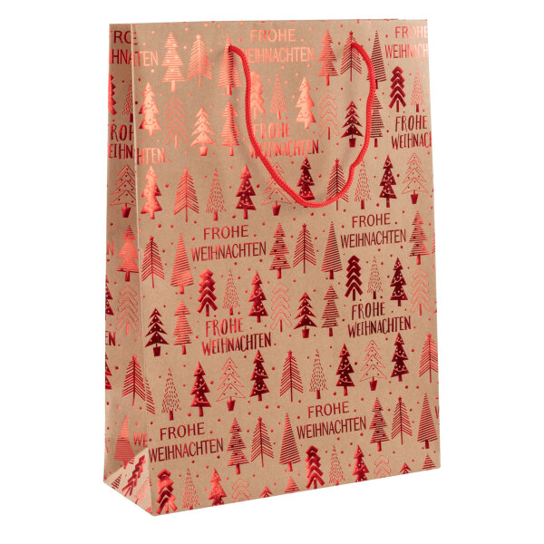 Geschenktasche Weihnachten - Tannenbaum, rot, 25 x 35 x 9 cm, 140 g