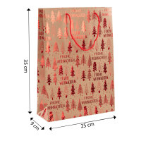 Geschenktasche Weihnachten - Tannenbaum, rot, 25 x 35 x 9 cm, 140 g