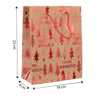Geschenktasche Weihnachten - Tannenbaum, rot, 18 x 23 x 8 cm, 140 g
