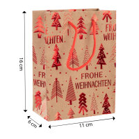 Geschenktasche Weihnachten - Tannenbaum, rot, 11 x 16 x 6 cm, 140 g