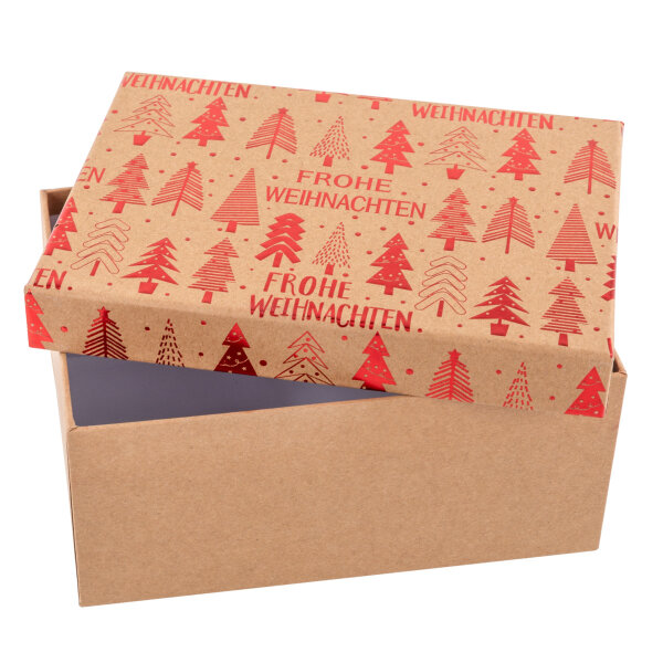 Geschenkbox Weihnachten - Tannenbaum, rot, 20 x 15 x 9 cm