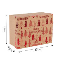 Geschenkbox Weihnachten - Tannenbaum, rot, 20 x 15 x 9 cm