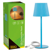 LED Tischleuchte - Touch, Metall/Kunststoff, blau, 9 x...