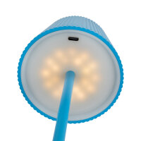 LED Tischleuchte - Touch, Metall/Kunststoff, blau, 9 x 24,5 cm, Akku, USB, dimmbar, 3 Modi, Innen