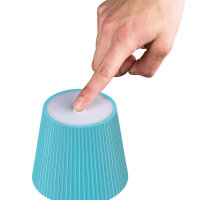LED Tischleuchte - Touch, Metall/Kunststoff, blau, 9 x 24,5 cm, Akku, USB, dimmbar, 3 Modi, Innen