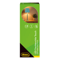 LED Tischleuchte - Touch, Metall/Kunststoff, blau, 9 x 24,5 cm, Akku, USB, dimmbar, 3 Modi, Innen