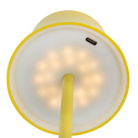LED Tischleuchte - Touch, Metall/Kunststoff, gelb, 9 x 24,5 cm, Akku, USB, dimmbar, 3 Modi, Innen