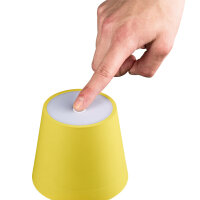 LED Tischleuchte - Touch, Metall/Kunststoff, gelb, 9 x 24,5 cm, Akku, USB, dimmbar, 3 Modi, Innen