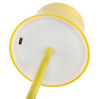 LED Tischleuchte - Touch, Metall/Kunststoff, gelb, 9 x 24,5 cm, Akku, USB, dimmbar, 3 Modi, Innen