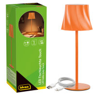 LED Tischleuchte - Touch, Metall/Kunststoff, orange, 9 x...