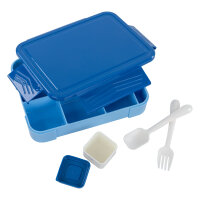 Brotdose - mit Besteck & Snackbox, blau, 22,8 x 16,8 x 4,7 cm