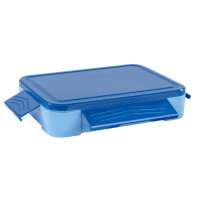 Brotdose - mit Besteck & Snackbox, blau, 22,8 x 16,8 x 4,7 cm